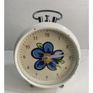 Vintage 1960's Diamond BEE's And Flowers Metal Functional Clock Shanghai China